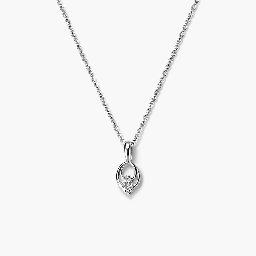 Connected Circle Platinum Plated 925 Sterling Silver Necklace