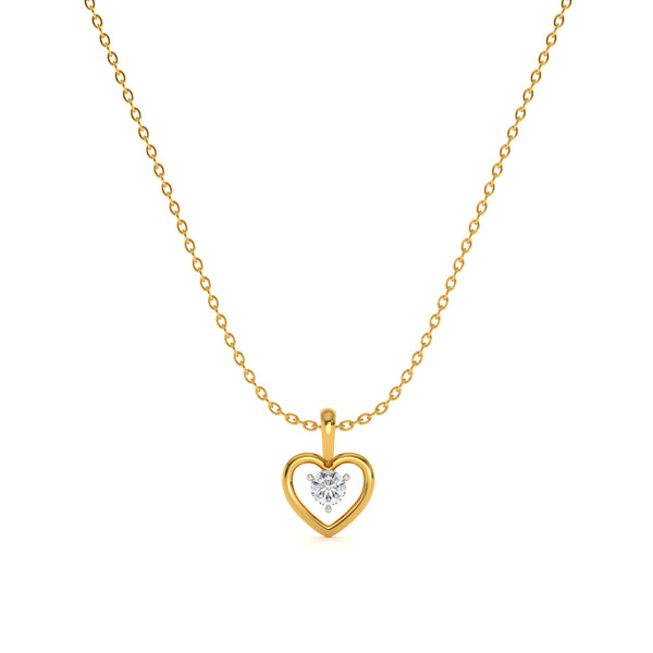 Heart 9KT Gold Lab Grown Diamond Pendant