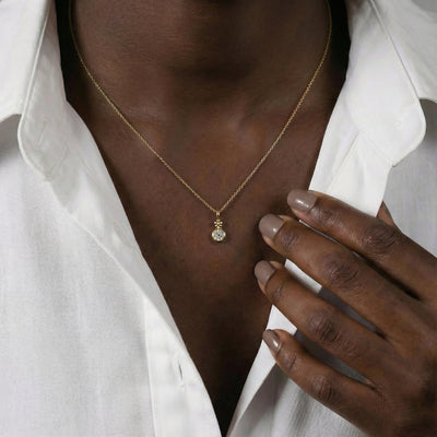 Floral Halo 9KT Gold Lab Grown Diamond Pendant