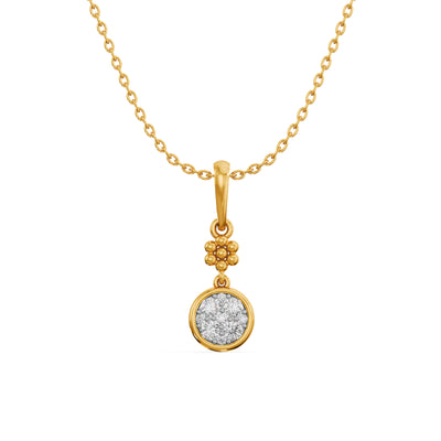 Floral Halo 9KT Gold Lab Grown Diamond Pendant