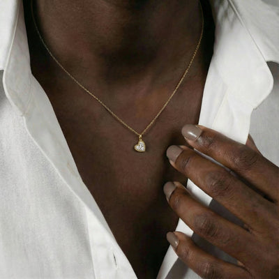 Heart Halo 9KT Gold Lab Grown Diamond Pendant