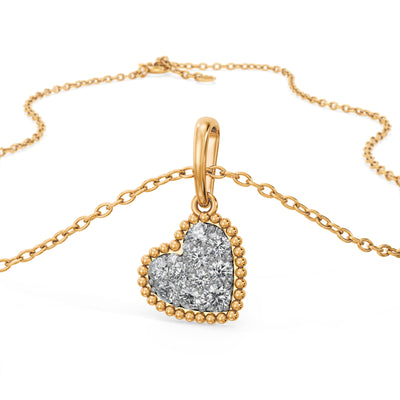Heart Halo 9KT Gold Lab Grown Diamond Pendant