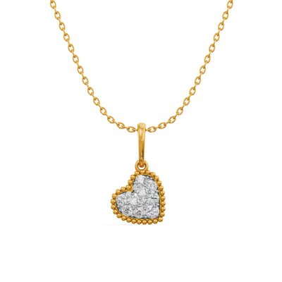 Heart Halo 9KT Gold Lab Grown Diamond Pendant