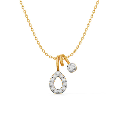 Serene Dewdrop 9KT Gold Lab Grown Diamond Pendant