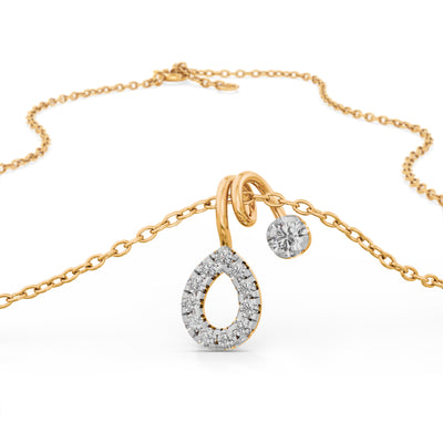 Serene Dewdrop 9KT Gold Lab Grown Diamond Pendant