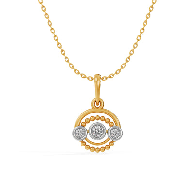 Triple Halo Motif 9KT Gold Lab Grown Diamond Pendant