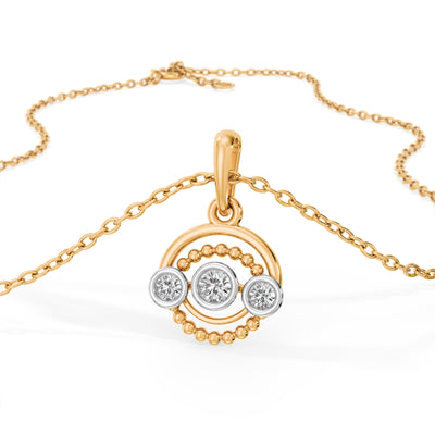 Triple Halo Motif 9KT Gold Lab Grown Diamond Pendant