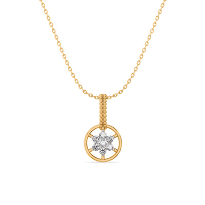 Modern Ring Pendant 9KT Gold Lab Grown Diamond Necklace