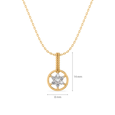 Modern Ring Pendant 9KT Gold Lab Grown Diamond Necklace