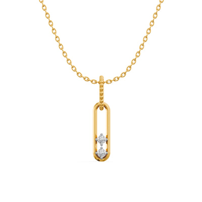 Linear Bar Pearl Drop 9KT Gold Pendant