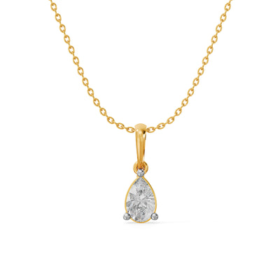 Briolette 9KT Gold Lab Grown Diamond Pendant