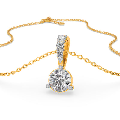 Glinting Solitaire 9KT Gold Lab Grown Diamond Pendant