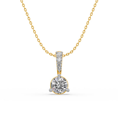 Glinting Solitaire 9KT Gold Lab Grown Diamond Pendant