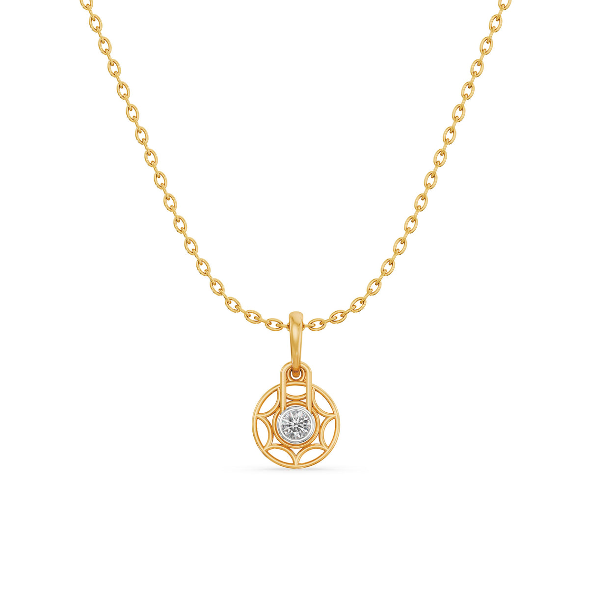 Cosmic Mandala 9KT Gold Laboratory Grown Diamond Pendant