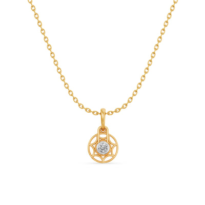 Cosmic Mandala 9KT Gold Lab Grown Diamond Pendant