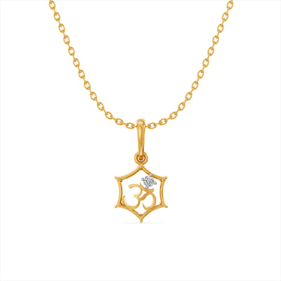 OM 9KT Gold Lab Grown Diamond Pendant