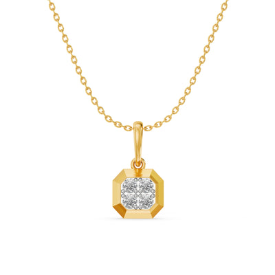 Guardian Square 9KT Gold Lab Grown Diamond Pendant