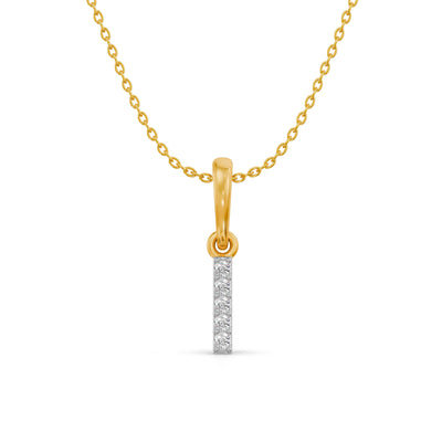 Sleek Bar 9KT Gold Lab Grown Diamond Pendant