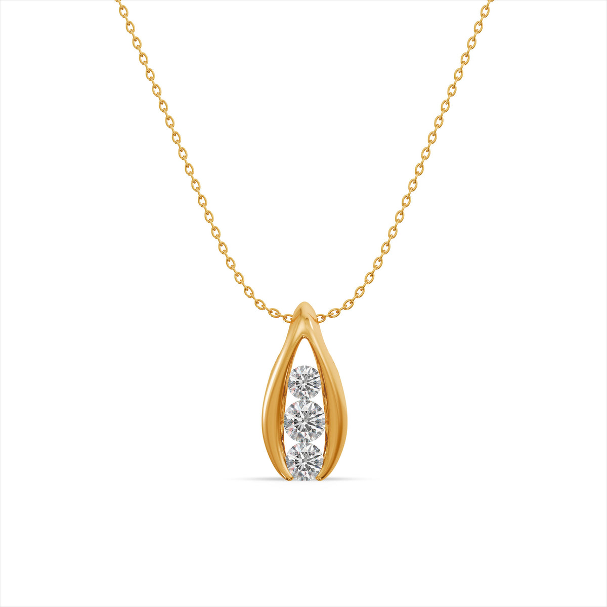 Three Wishes 9KT Gold Laboratory Grown Diamond Pendant