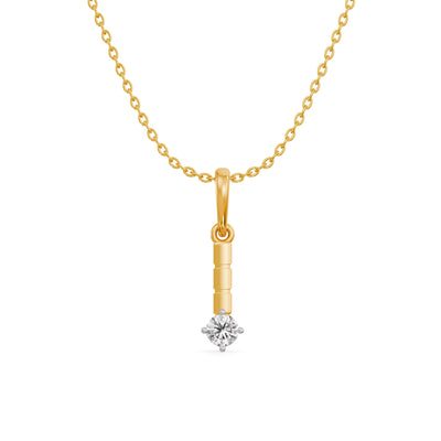 Glossy Beam 9KT Gold Lab Grown Diamond Pendant