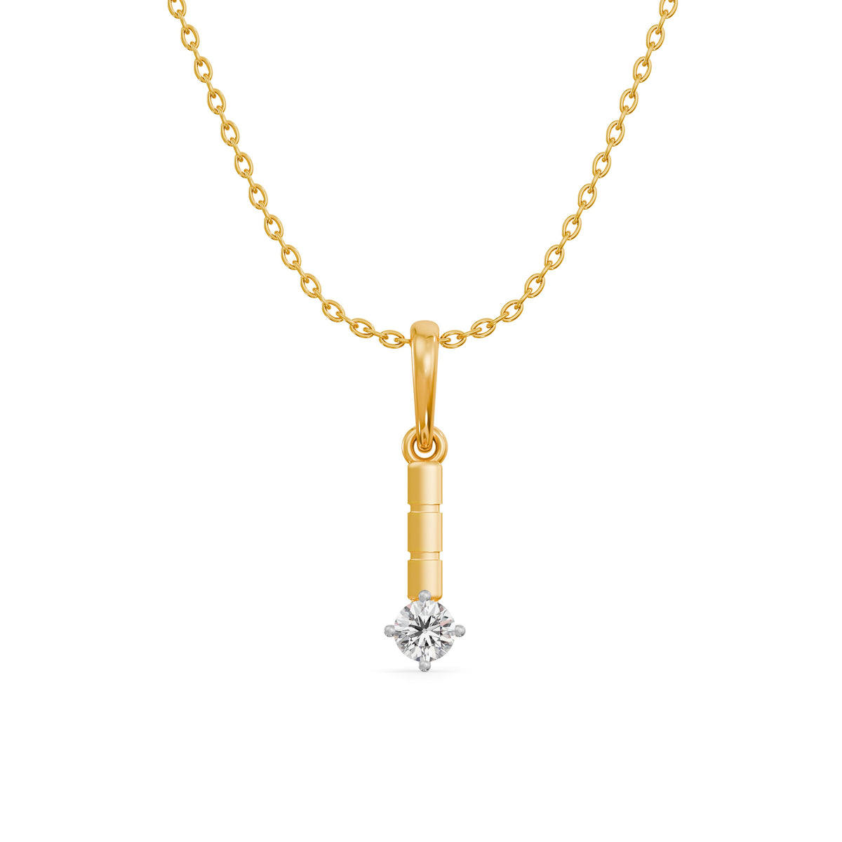 Glossy Beam 9KT Gold Laboratory Grown Diamond Pendant