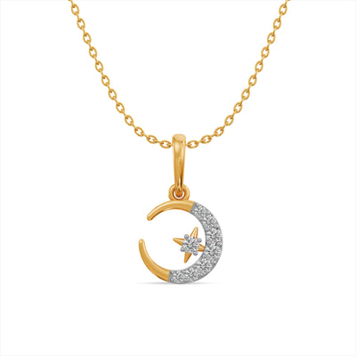 Lunar Wish 9KT Gold Lab Grown Diamond Pendant