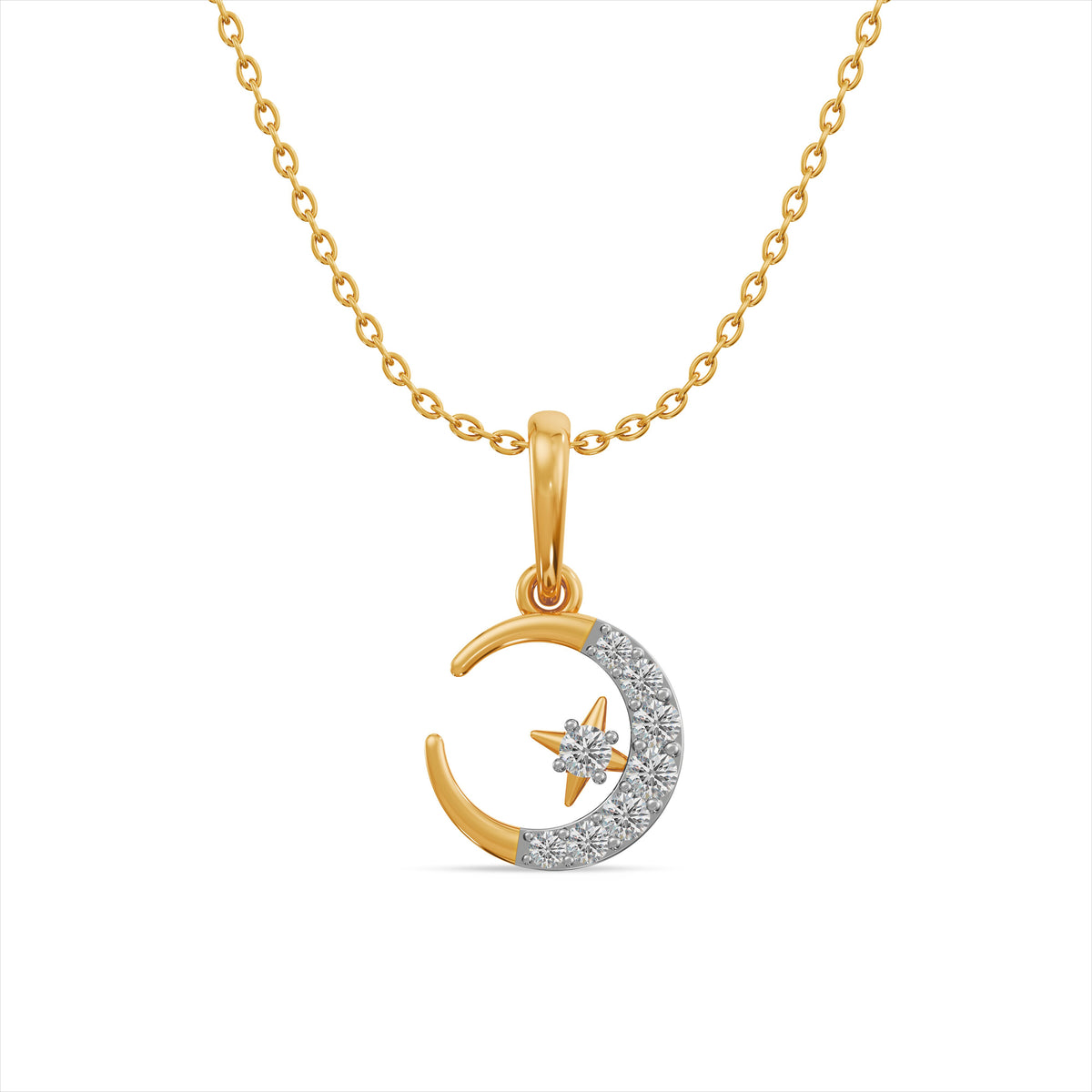 Lunar Wish 9KT Gold Laboratory Grown Diamond Pendant