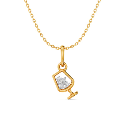 Sip of Sparkle 9KT Gold Lab Grown Diamond Pendant