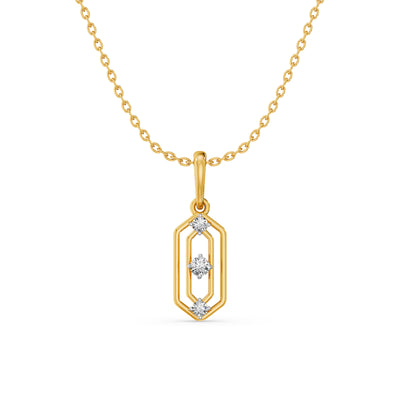 Structured Glow 9KT Gold Lab Grown Diamond Pendant