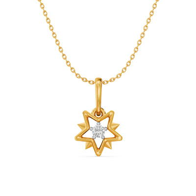 Asterisk 9KT Gold Lab Grown Diamond Pendant