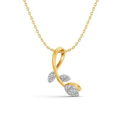 Flourish Petal 9KT Gold Lab Grown Diamond Pendant