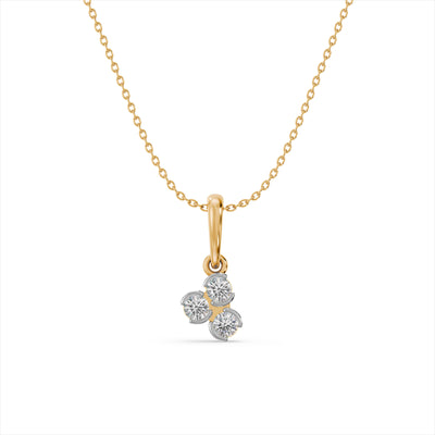 Tri-Point Emblem 9KT Gold Lab Grown Diamond Pendant