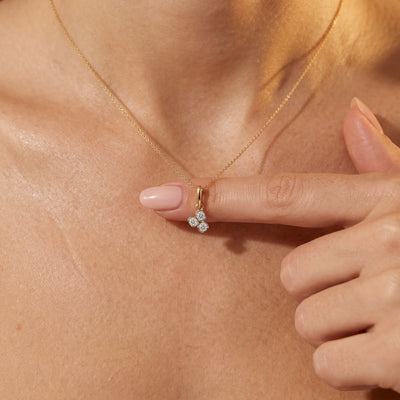 Tri-Point Emblem 9KT Gold Lab Grown Diamond Pendant