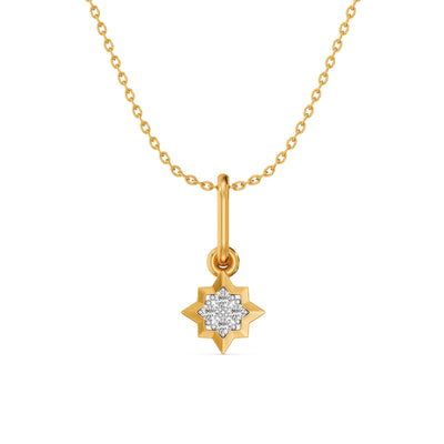 Shiny Star 9KT Gold Lab Grown Diamond Pendant