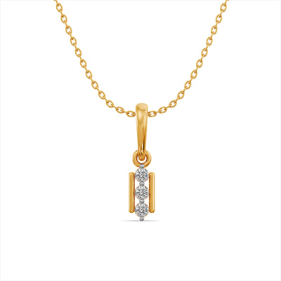 Lumi Column 9KT Gold Lab Grown Diamond Pendant