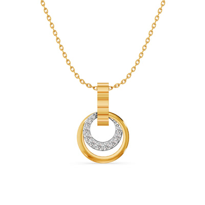 Whorl Duo 9KT Gold Lab Grown Diamond Pendant