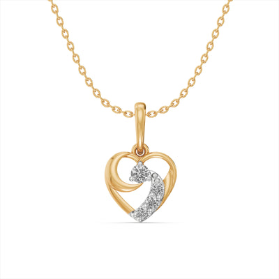 Luxe Heart 9KT Gold Lab Grown Diamond Pendant