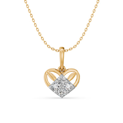 Petite Spark Heart 9KT Gold Lab Grown Diamond Pendant