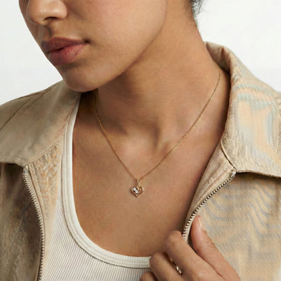 Velour Spark Heart 9KT Gold Lab Grown Diamond Pendant