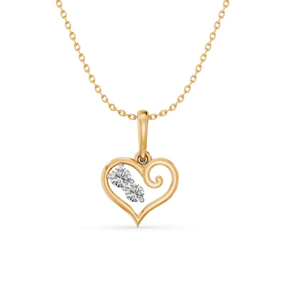 Velour Spark Heart 9KT Gold Lab Grown Diamond Pendant