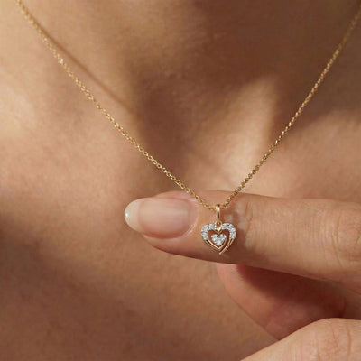 Lustre of Love Heart 9KT Gold Lab Grown Diamond Pendant