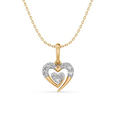 Lustre of Love Heart 9KT Gold Lab Grown Diamond Pendant
