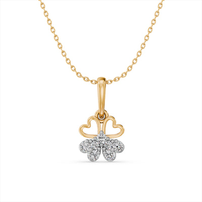 Mini Glimmer Heart 9KT Gold Lab Grown Diamond Pendant