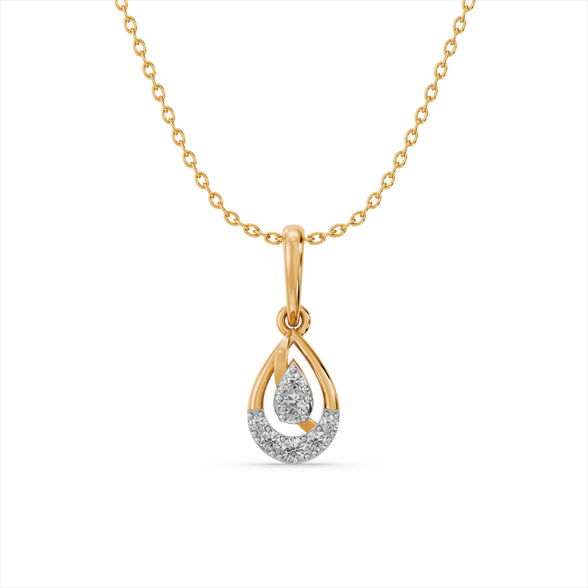Teardrop Glow 9KT Gold Laboratory Grown Diamond Pendant