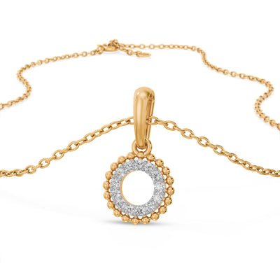 Luminous Halo 9KT Gold Lab Grown Diamond Pendant