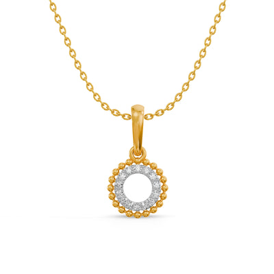 Luminous Halo 9KT Gold Lab Grown Diamond Pendant