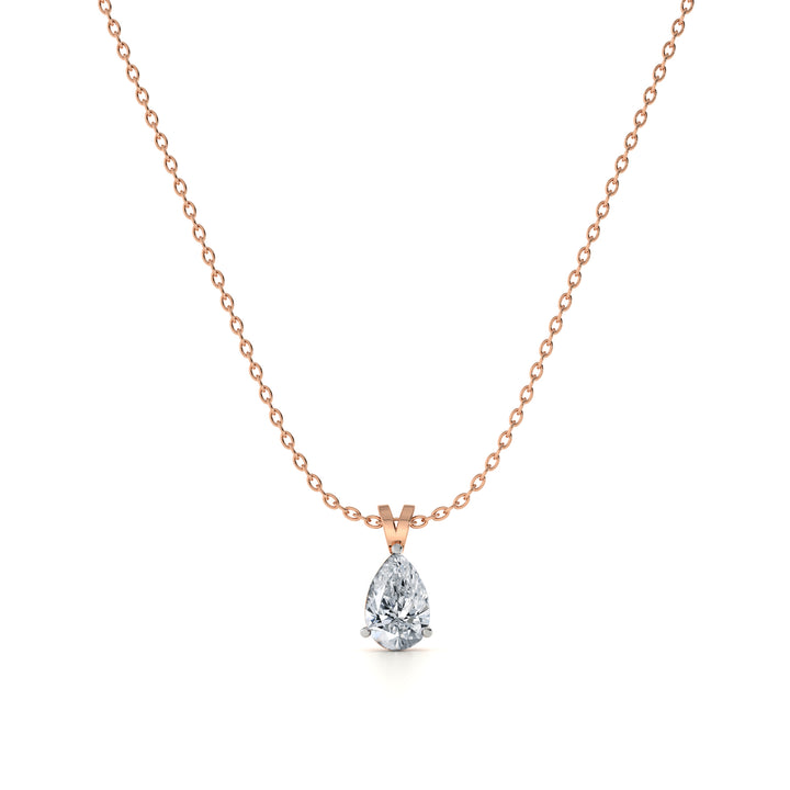 Aurora Teardrop 9KT Gold Lab Grown Diamond Pendant - 3