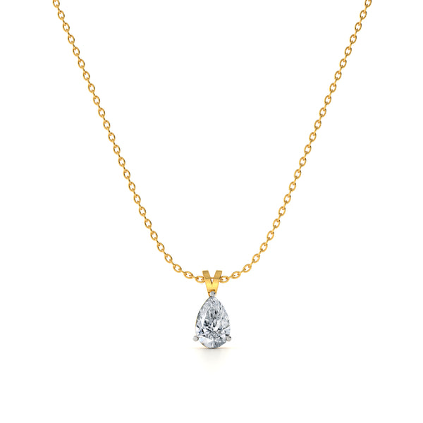 Aurora Teardrop 9KT Gold Lab Grown Diamond Pendant