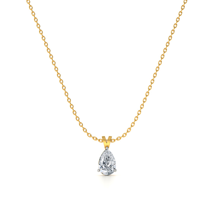 Aurora Teardrop 9KT Gold Lab Grown Diamond Pendant - 5