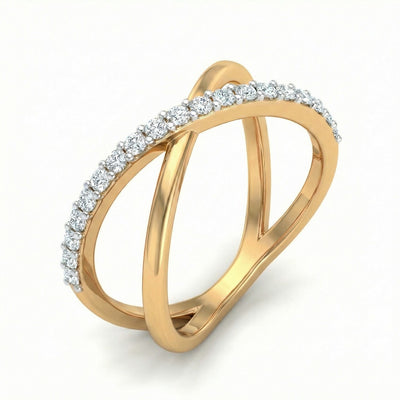 Radiant Crossing 9KT Gold Lab Grown Diamond Ring